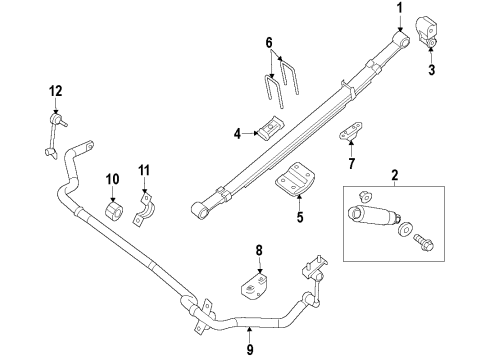 2021 Nissan NV 3500 Suspension Components, Lower Control Arm, Upper Control Arm, Stabilizer Bar Diagram 2