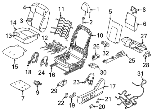 2022 Nissan Pathfinder COVER - SEAT SLIDE FRONT OUTER LH Diagram for 87557-6TC0A