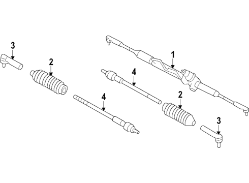 2020 Nissan Maxima Steering Column & Wheel, Steering Gear & Linkage Diagram 1