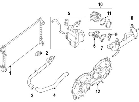 2020 Nissan Pathfinder Cooling System, Radiator, Water Pump, Cooling Fan Diagram 2