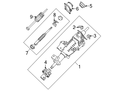 2020 Nissan Frontier Steering Column & Wheel, Steering Gear & Linkage Diagram 2