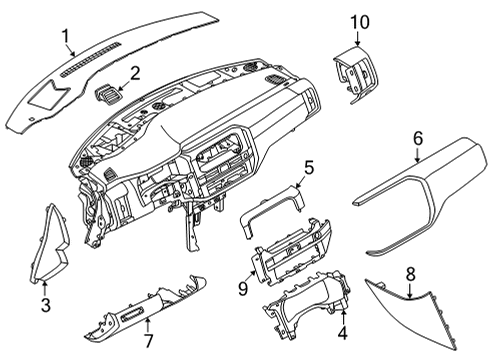 2023 Nissan Pathfinder Cluster & Switches, Instrument Panel Diagram 3