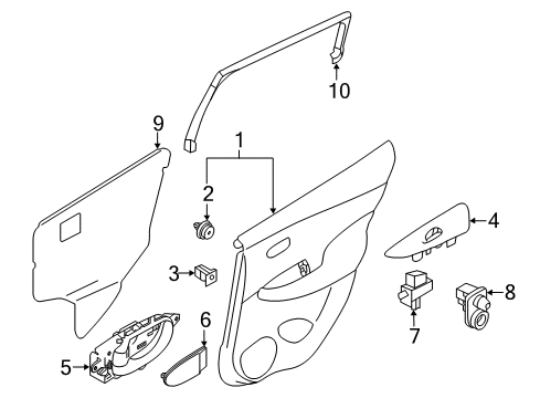 Finisher-Power Window Switch,Rear LH Diagram for 82961-3NF0B