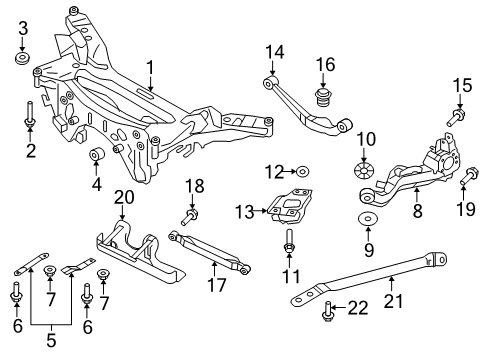 2020 Nissan Rogue Rear Suspension Components, Lower Control Arm, Upper Control Arm, Stabilizer Bar Diagram 4