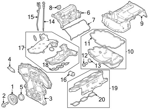 2023 Nissan Z GASKET-MANIFOLD TO CYLINDER HEAD Diagram for 14035-5CA0B