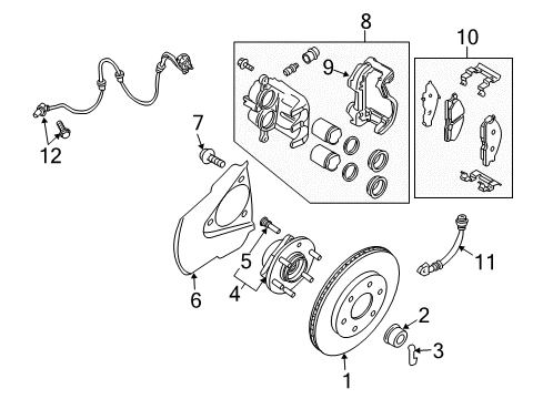 Sensor Assembly-Anti SKID,Front RH Diagram for D7910-9BT0A