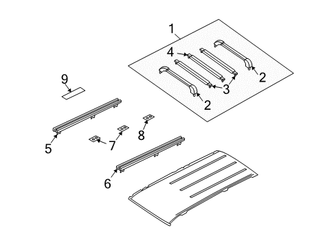 Cross Bar Assembly '96 Path Diagram for 999R1-XG001S