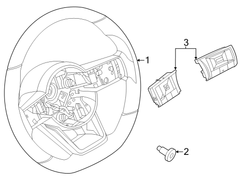 2023 Nissan Pathfinder WHEEL ASSY-STEERING W/O PAD Diagram for 48430-9A46A