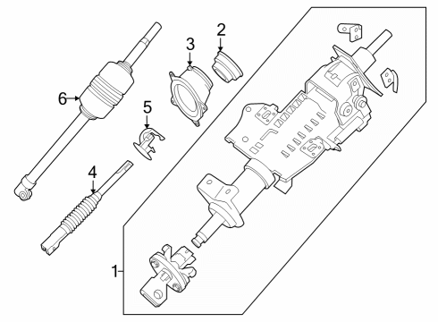 2022 Nissan Frontier Steering Column & Wheel, Steering Gear & Linkage Diagram 1