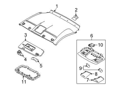 2020 Nissan 370Z Interior Trim - Roof Diagram 2