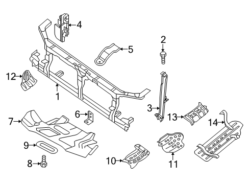 2020 Nissan Frontier Radiator Support, Splash Shields Diagram