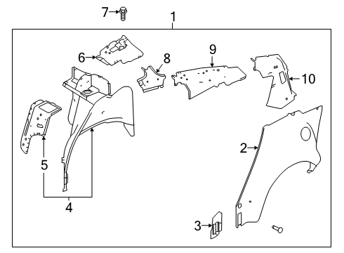 2021 Nissan Altima Inner Structure - Quarter Panel Diagram