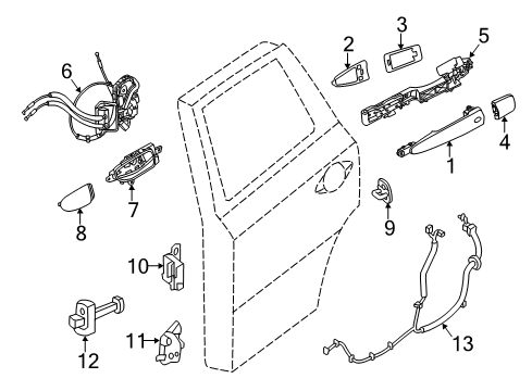 2020 Nissan Pathfinder Lock & Hardware Diagram 3