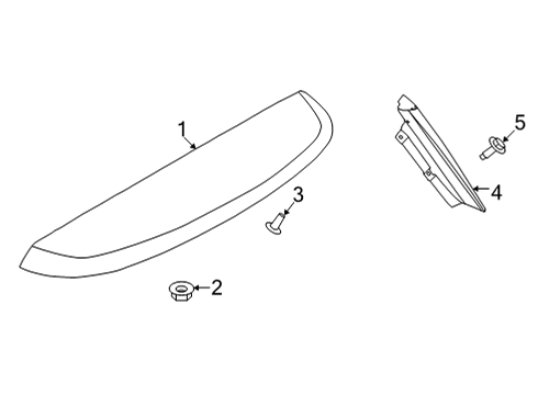 2022 Nissan Pathfinder Air Spoiler Assy-Rear Diagram for 96030-6TA5A