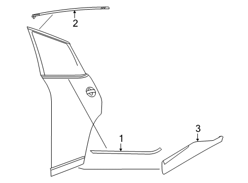 2020 Nissan Murano Exterior Trim - Rear Door Diagram