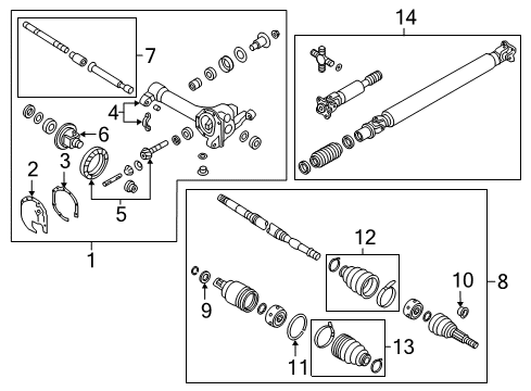 2020 Nissan Frontier Carrier & Front Axles Diagram