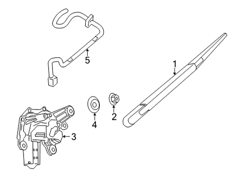 2023 Nissan Pathfinder NOZZLE ASSY-REAR WINDOW WASHER Diagram for 28970-6TA1B