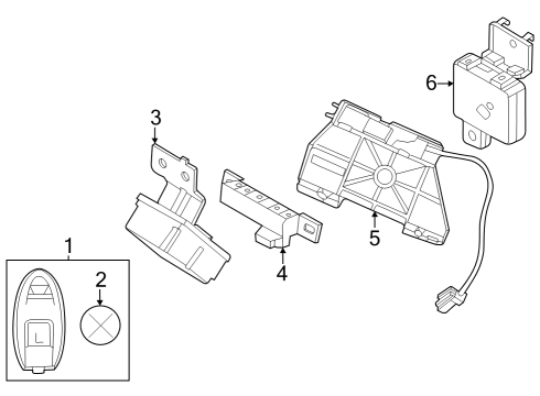 2023 Nissan Z CONTROLLER ASSY-KEYLESS Diagram for 28595-6GP1A