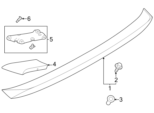 2024 Nissan Z AIR SPOILER ASSY-REAR,LH Diagram for 96033-6GR3A