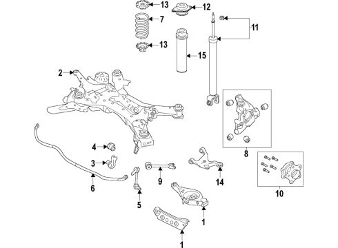 2021 Nissan Rogue Rear Suspension, Lower Control Arm, Upper Control Arm, Stabilizer Bar, Suspension Components Diagram 5