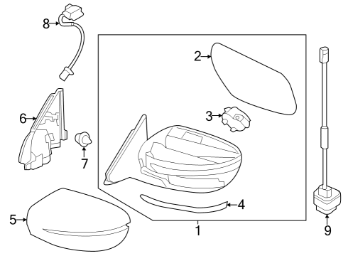 2020 Nissan Rogue Outside Mirrors Diagram