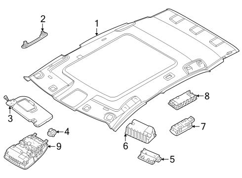 2023 Nissan ARIYA BRACKET-PERSONAL LAMP,RH Diagram for 26463-5MP5A