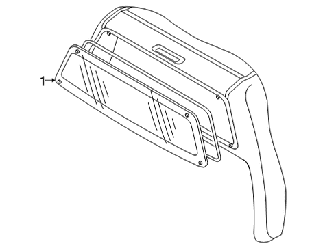 2022 Nissan Frontier Glass & Hardware - Back Glass Diagram