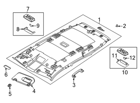 2021 Nissan Rogue Interior Trim - Roof Diagram 2