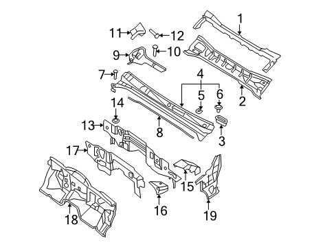 2020 Nissan Frontier Cab Cowl Diagram 3