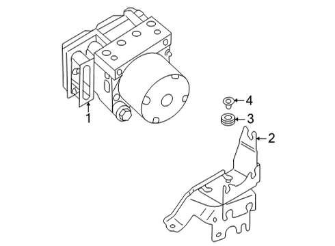 2023 Nissan Pathfinder ACTUATOR ASSY - ANTI SKID Diagram for 47660-6TA9C