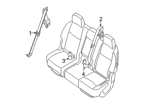 2024 Nissan Pathfinder BELT ASSY-TONGUE,3RD SEAT LH Diagram for 89845-9A41A