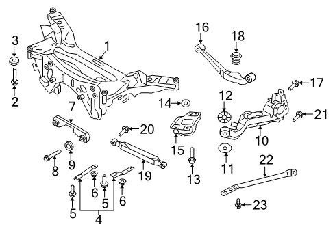 2021 Nissan Rogue Sport Rear Suspension Components, Upper Control Arm, Stabilizer Bar Diagram 3