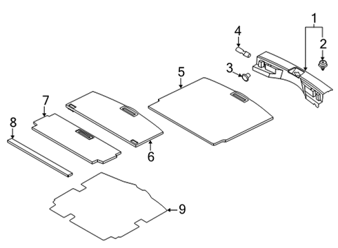 2021 Nissan Rogue Interior Trim - Rear Body Diagram 1