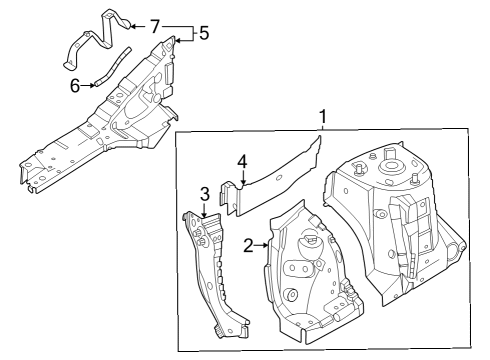 2023 Nissan ARIYA Structural Components & Rails Diagram 1