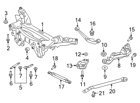 2021 Nissan Rogue Sport Rear Suspension Components, Upper Control Arm, Stabilizer Bar Diagram 4