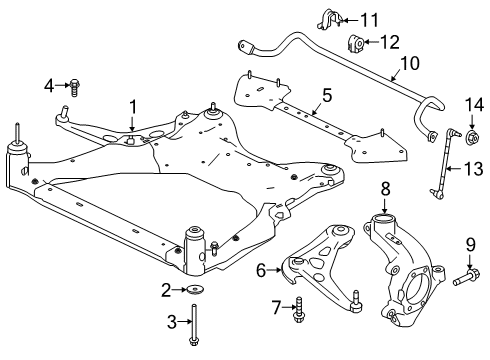 2021 Nissan Altima Suspension Components, Stabilizer Bar & Components Diagram 2