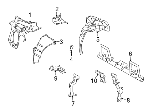 2020 Nissan 370Z Inner Structure - Quarter Panel Diagram 1