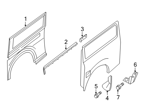 2021 Nissan NV 3500 Side Panel & Components, Exterior Trim Diagram 3