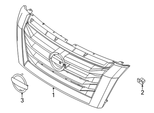 2023 Nissan Pathfinder Emblem-Radiator Grille Diagram for 62890-6TA0A