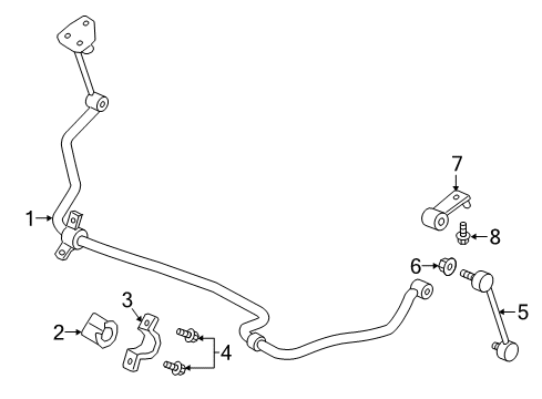 2021 Nissan Titan Stabilizer Bar & Components - Rear Diagram