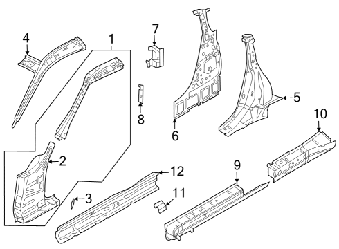 2023 Nissan Z Hinge Pillar, Lock Pillar, Rocker Diagram