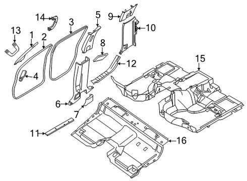 2022 Nissan Frontier Interior Trim - Cab Diagram 5