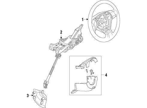 2021 Nissan Sentra Steering Column & Wheel, Steering Gear & Linkage Diagram 1