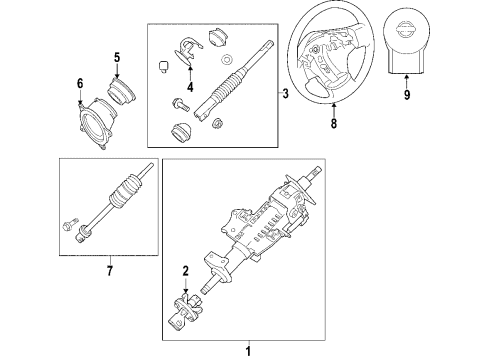 2020 Nissan Frontier Steering Column & Wheel, Steering Gear & Linkage Diagram 1