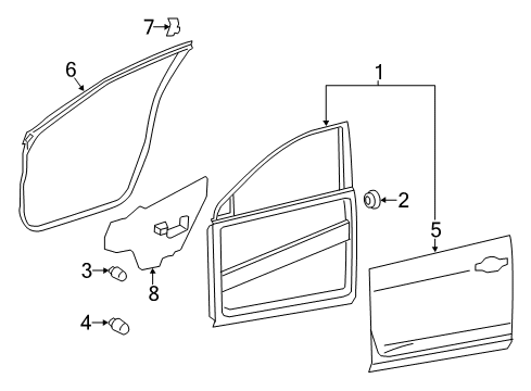 2020 Nissan Rogue Door & Components Diagram 1