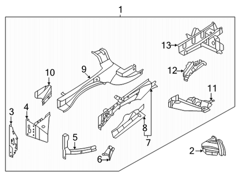 2023 Nissan Pathfinder Structural Components & Rails Diagram 1