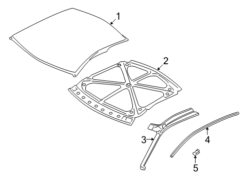 2020 Nissan GT-R Roof & Components, Exterior Trim Diagram 2