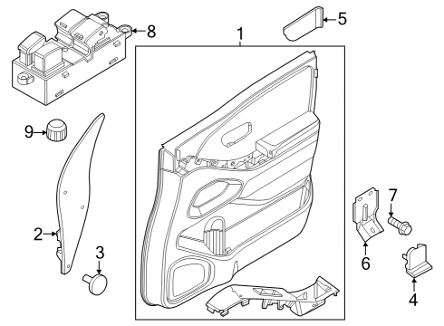 2024 Nissan Frontier FINISHER ASSY-FRONT DOOR,LH Diagram for 80901-9BV4C