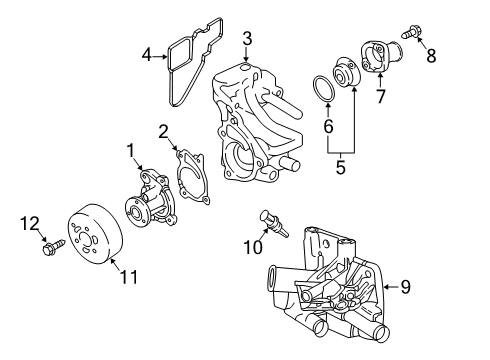 2024 Nissan Kicks GASKET-WATER INLET Diagram for 13050-5RB0B