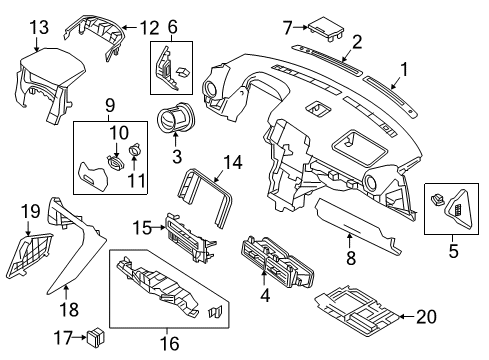 2020 Nissan GT-R Cluster & Switches, Instrument Panel Diagram 3